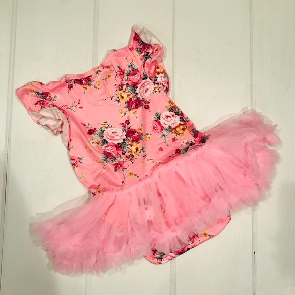 Pink floral baby girl tutu outfit - Picture 4 of 4